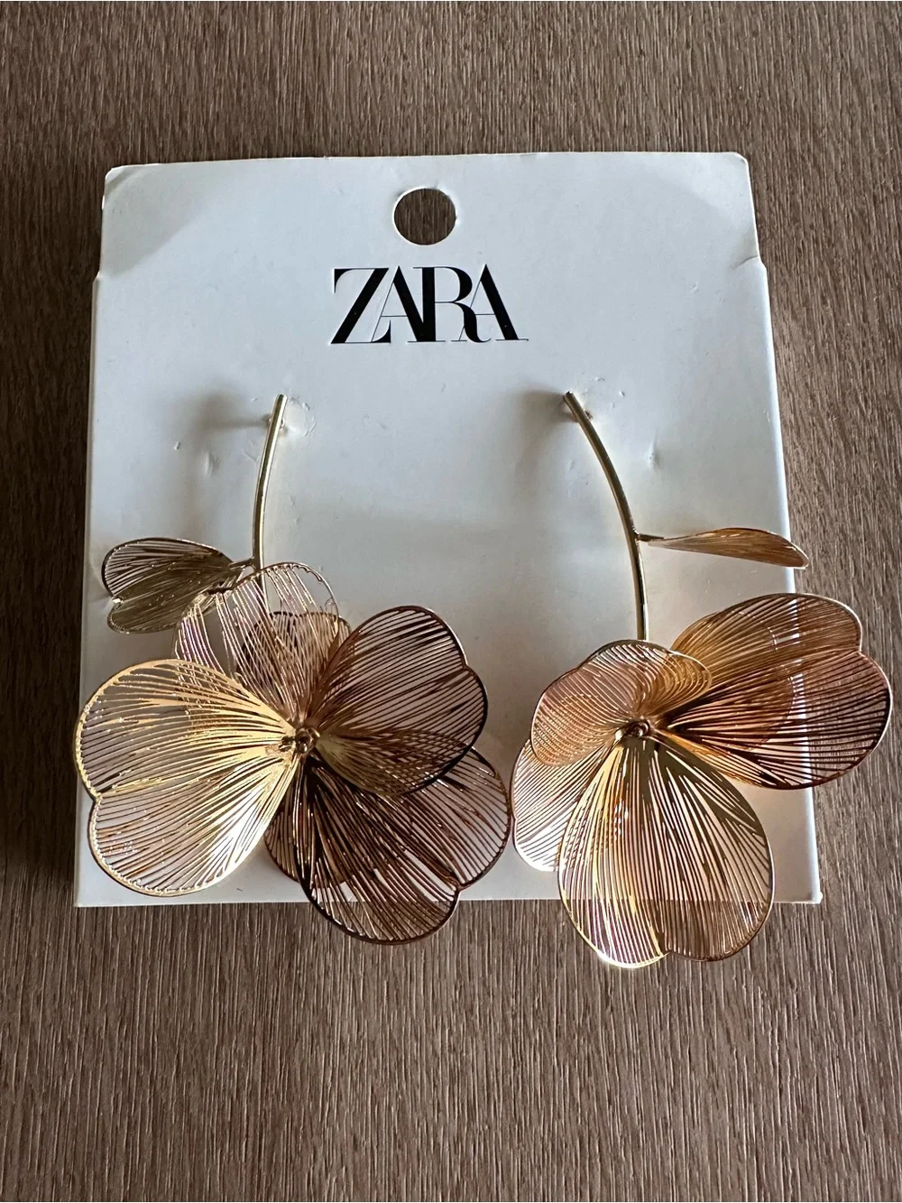 Zara Flower Earrings in Gold Tone